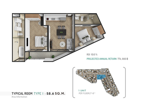 The Zero Bang Tao — 2 Bedroom (58 sqm) - รูปภาพ 4