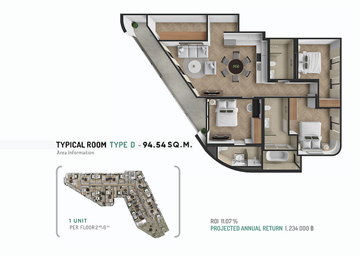 The Zero Bang Tao — 3 Bedroom (95 sqm) - صورة 6